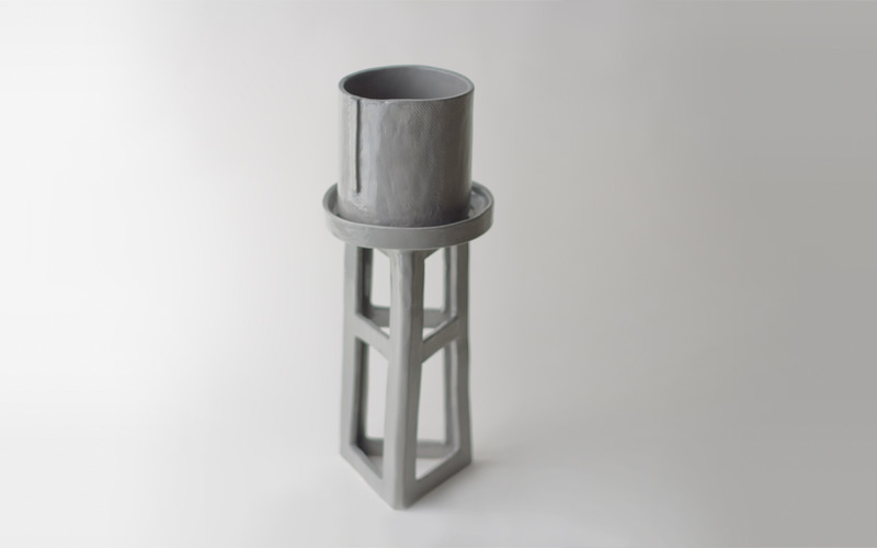 Photo of medium gray watertower